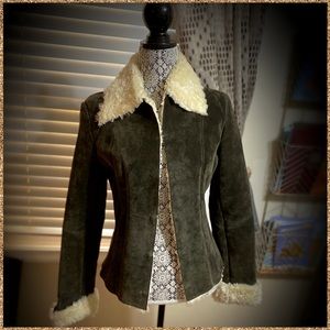 Warm & Cozy Express Leather Coat w/Fur Lining 9/10